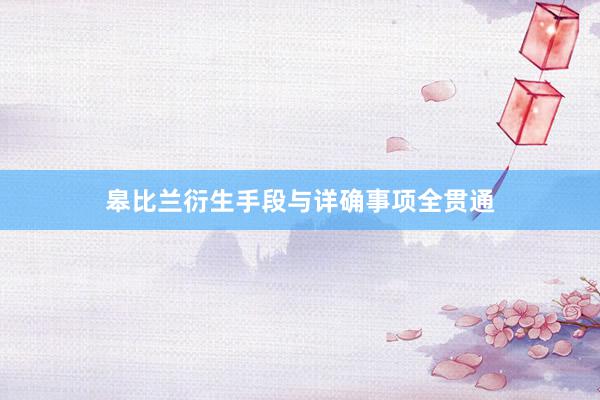 皋比兰衍生手段与详确事项全贯通